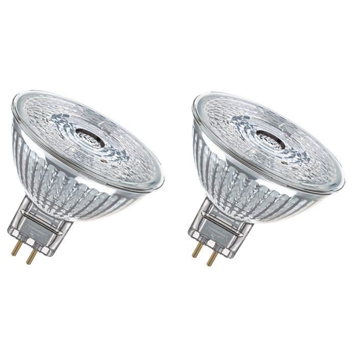 OSRAM Lot de 2 Ampoules spot LED MR16 GU5,3 2,9 W équivalent a 20 W blanc chaud