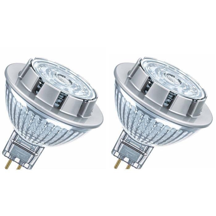 OSRAM Lot de 2 Ampoules spot LED MR16 GU5,3 7,8 W équivalent a 50 W blanc froid dimmable