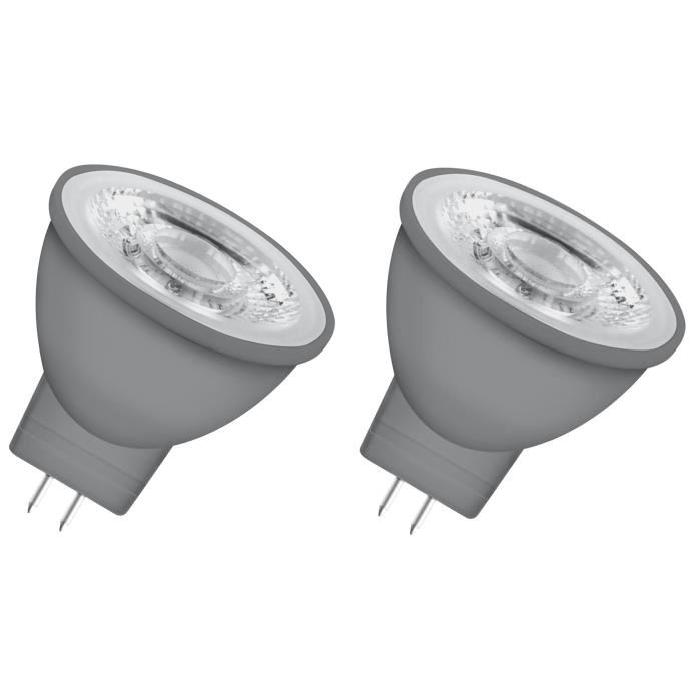 OSRAM Lot de 2 Ampoules spot LED MR11 GU4 3,7 W équivalent a 35 W blanc chaud