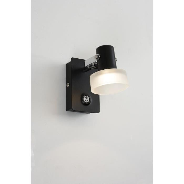 FUSION Spot 1 lumiere LED L7 x H11 cm Noir