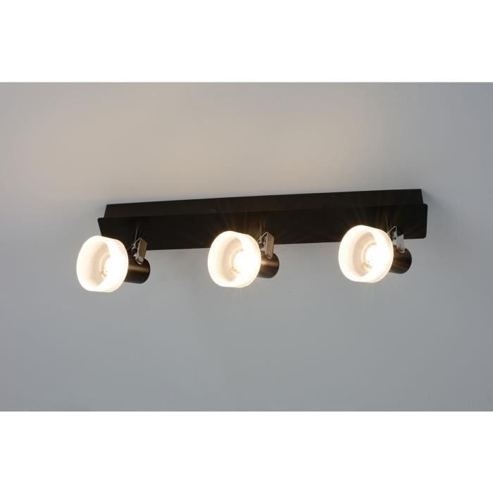 FUSION Spot 3 lumieres LED L44 x H9 cm Noir