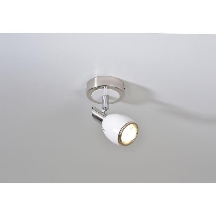 FIFTIES Spot 1 lumiere LED L6 x H13 cm Blanc