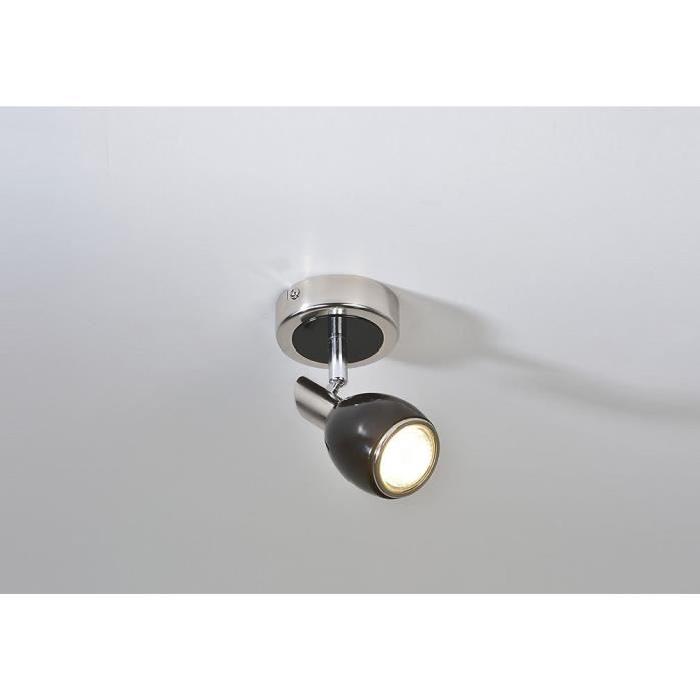 FIFTIES Spot 1 lumiere LED L6 x H13 cm Noir