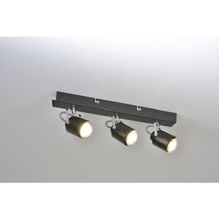 LOFT Spot 3 lumieres LED L40 x H8  cm Noir