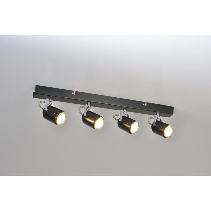 LOFT Spot 4 lumieres LED L55,5 x H8  cm Noir