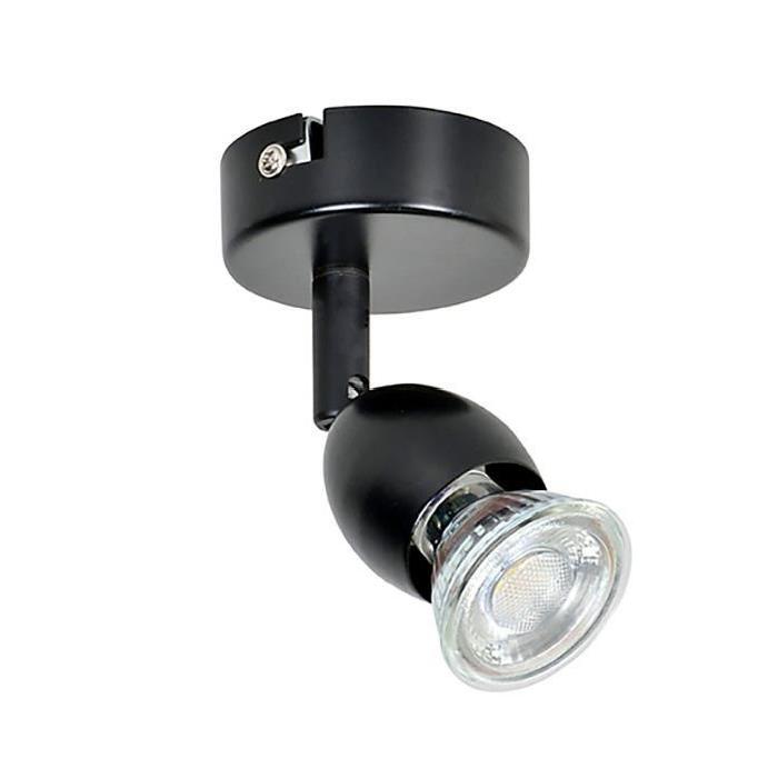 MELY Spot 1 lumiere LED L7 x H11 cm Noir