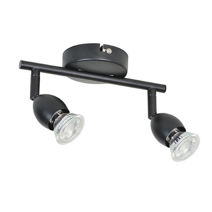 MELY Spot 2 lumieres LED L22,5 x H13 cm Noir