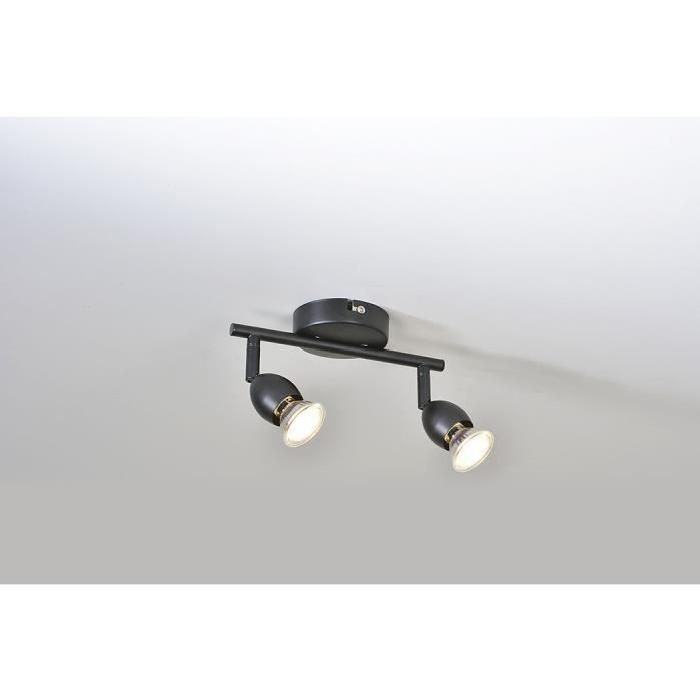 MELY Spot 2 lumieres LED L22,5 x H13 cm Noir