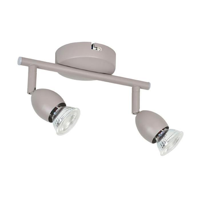 MELY Spot 2 lumieres LED L22,5 x H13 cm Taupe