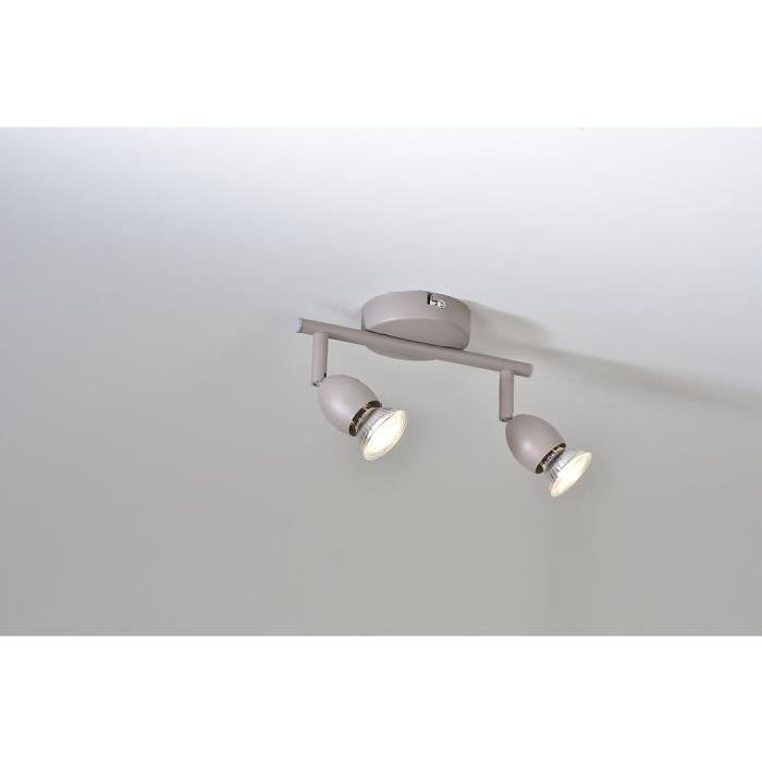 MELY Spot 2 lumieres LED L22,5 x H13 cm Taupe