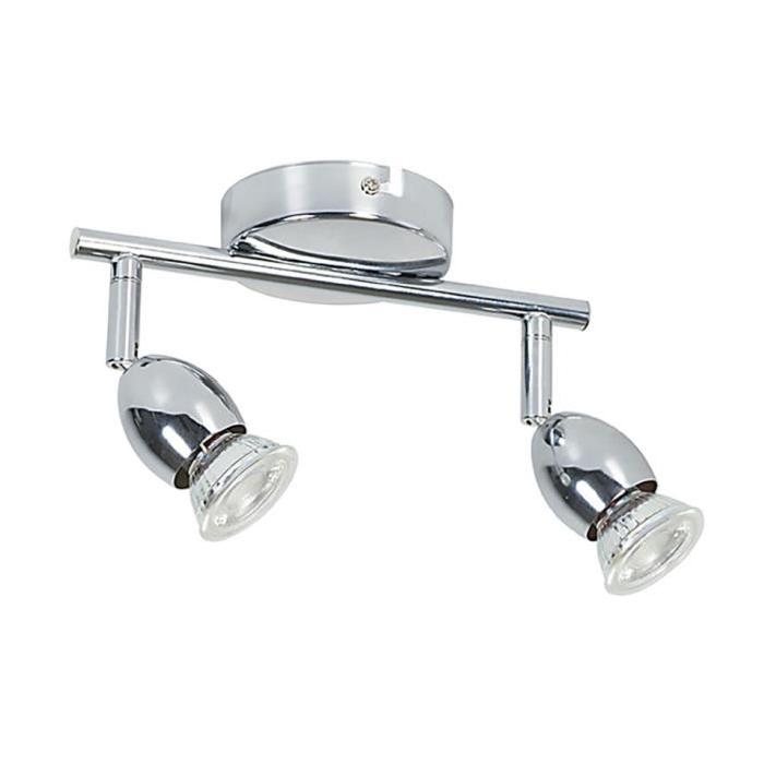 MELY Spot 2 lumieres LED L22,5 x H13 cm Chrome