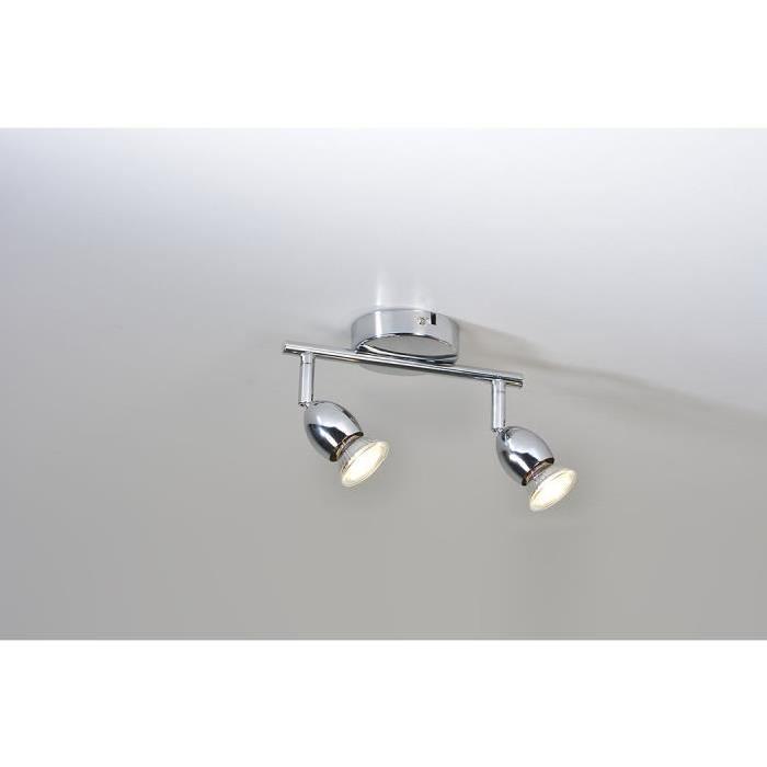 MELY Spot 2 lumieres LED L22,5 x H13 cm Chrome