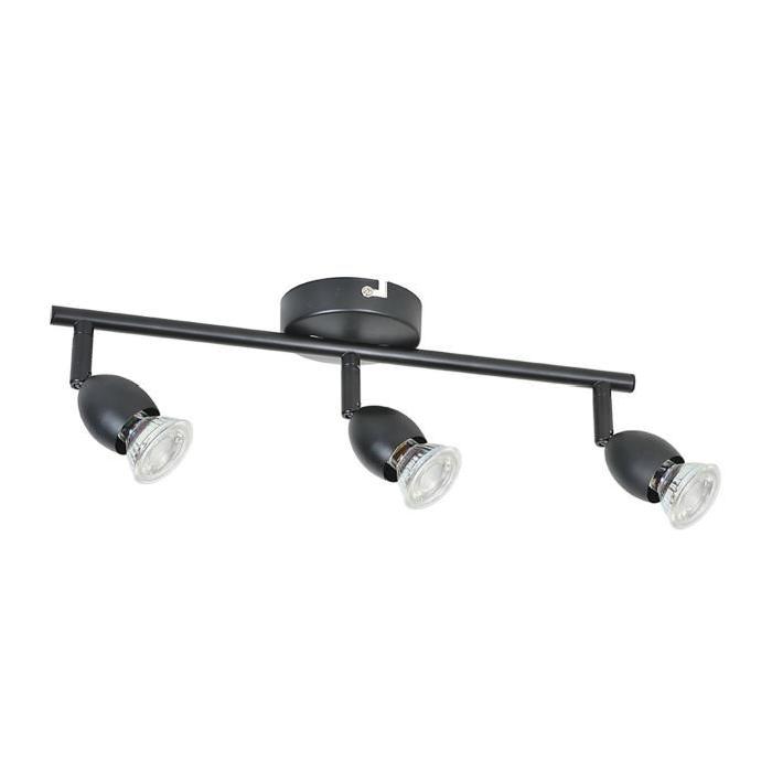 MELY Spot 3 lumieres LED L40,5 x H13 cm Noir