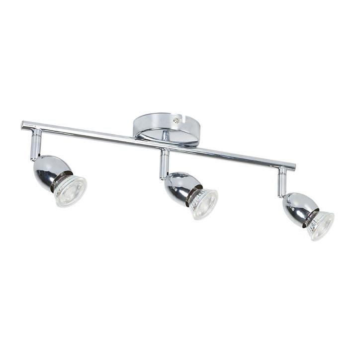 MELY Spot 3 lumieres LED L40,5 x H13 cm Chrome