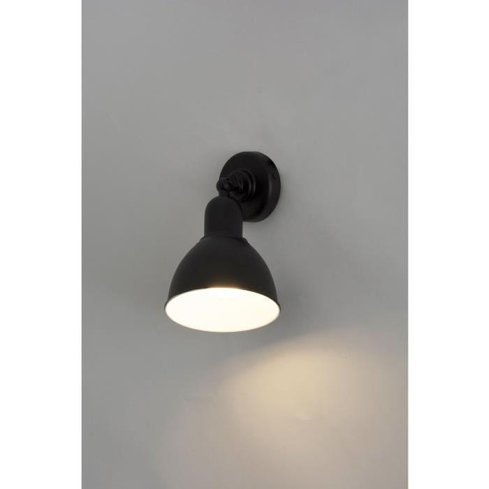 LEWIS Spot salle de bain 1 lumiere LED L17,5 x H9,5 cm Noir