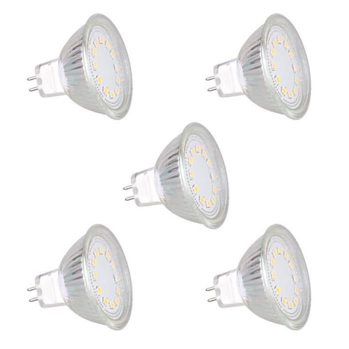 XQ-LITE Lot de 5 ampoules LED MR16 GU5,3 3W équivalence 28W