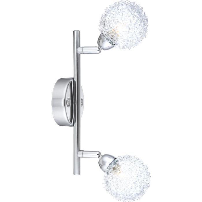 GLOBO LIGHTING Spot - Verre et aluminium tressé - Chrome