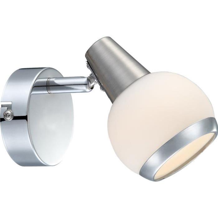 GLOBO Spot chrome LED L12,5 x l8 x h11,5 cm - Blanc