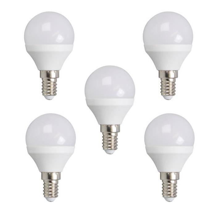 XQ-LITE Lot de 5 ampoules LED E14 globe 3W équivalence 25W