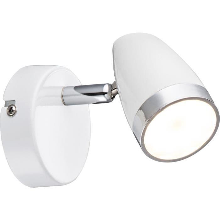 GLOBO Spot plastique L13,5 x l8 x h9 cm - Blanc