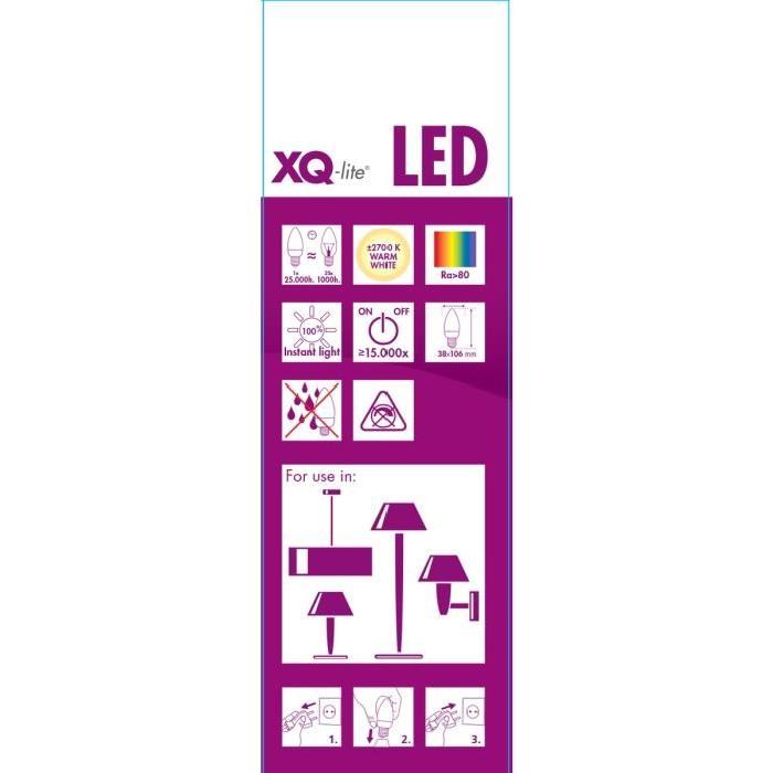 XQ-LITE Ampoule LED E14 flamme 4W équivalence 30W