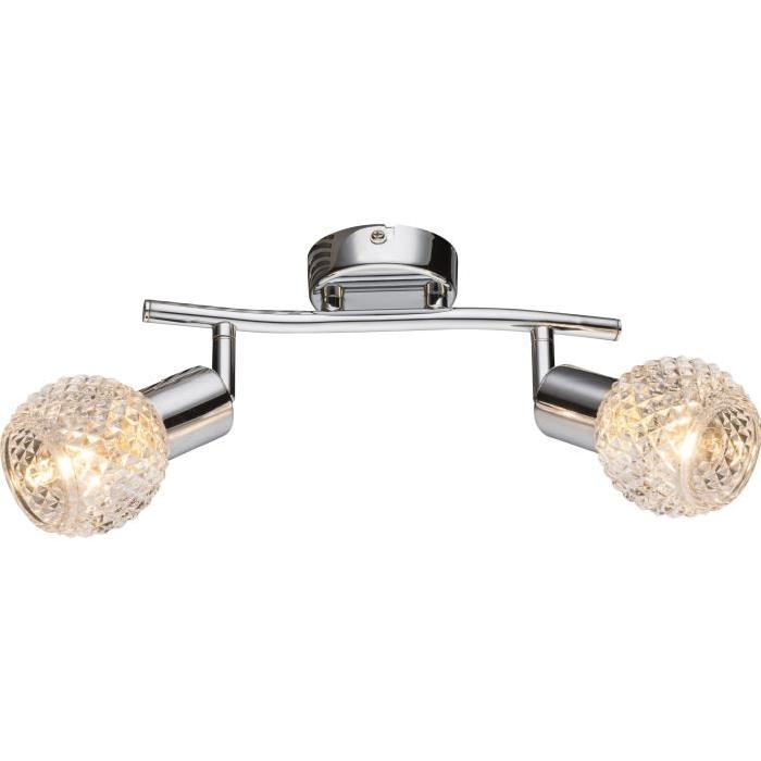 GLOBO LIGHTING Spot chrome  - Verre translucide  - L25 cm x H19 cm - 40W 230V requise