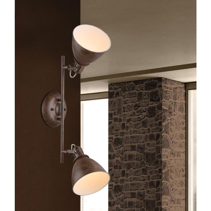 GLOBO LIGHTING Spot couleur rouille - 450 mm x 150 mm x 210 mm