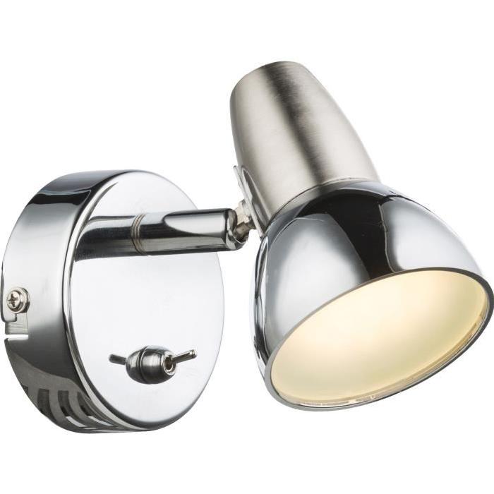 GLOBO Spot LED chrome nickel mat L13 x l8 x h10 cm