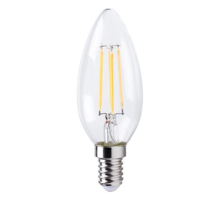 XQ-Lite Ampoule filament LED bougie E14 XQ1462 4 W équivalent a 35 W blanc chaud