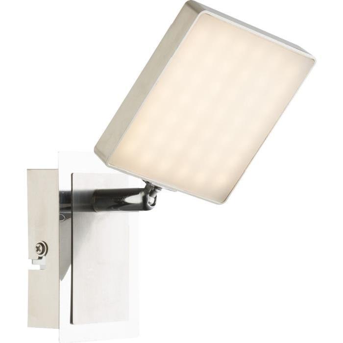 Spot LED en nickel mat 13,5x9,5x14,5cm