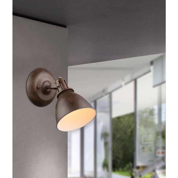 GLOBO LIGHTING Spot couleur rouille - 150 mm x 220 mm x H 180 mm