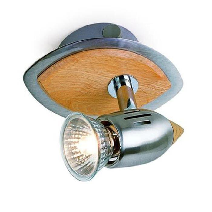 GLOBO Spot LED nickel mat LED L13,5 x l8,5 x h13 cm - Bois