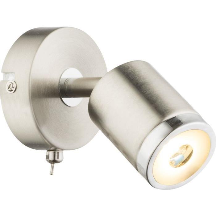 GLOBO Spot LED nickel mat L14 x l8 x h12 cm - Satiné