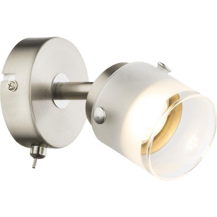 GLOBO Spot LED nickel mat L14,5 x l8 x h12,5 cm - Translucide