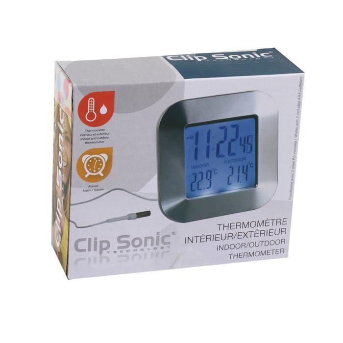 CLIPSONIC SL252 Thermometre intérieur/extérieur - Blanc