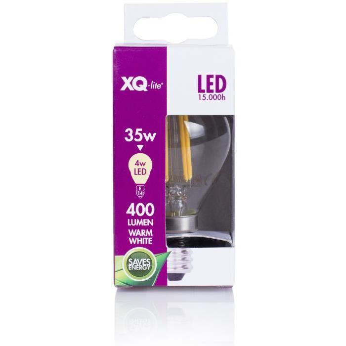 XQ-Lite Ampoule filament LED globe E14 XQ1465 4 W équivalent a 35 W blanc chaud