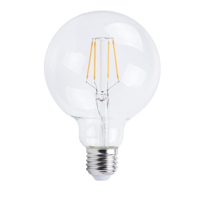 XQ-Lite Ampoule filament LED E27 G95 XQ1509 4 W équivalence 40W blanc chaud