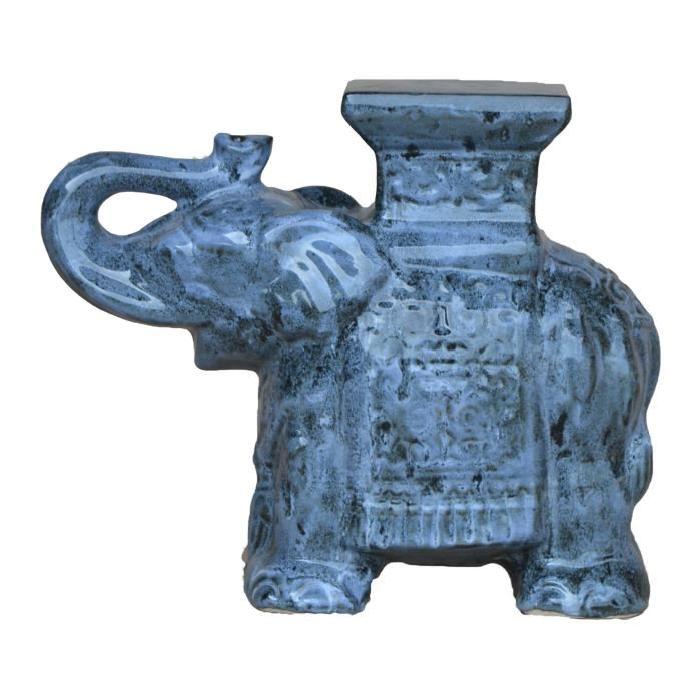 HOMEA Eléphant émaillé déco 35x15x31 cm anthracite
