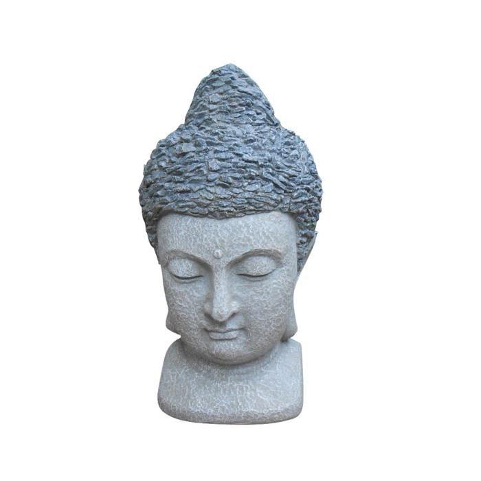 HOMEA Tete de Bouddha déco 40 cm gris