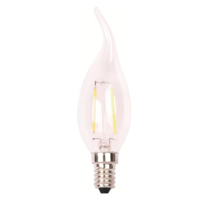 XQ-Lite Ampoule filament LED flamme E14 XQ1563 4 W équivalent a 30 W blanc chaud dimmable