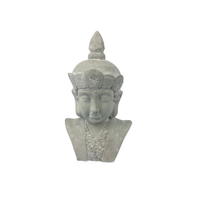 HOMEA Tete de Bouddha déco H30 cm blanc