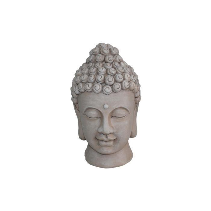 HOMEA Tete de Bouddha déco 20x20xH32 cm creme