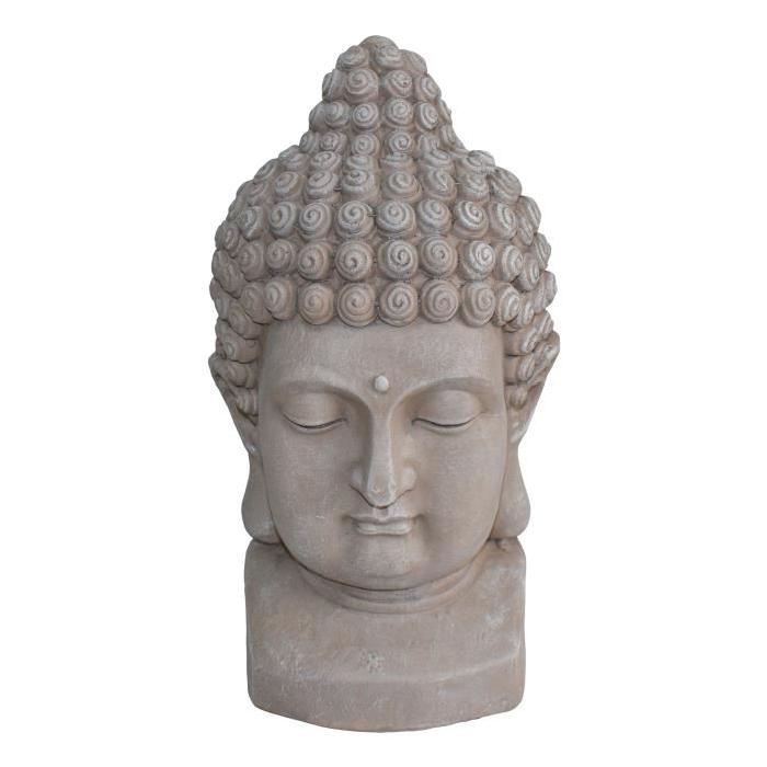 HOMEA Tete de Bouddha déco 28x29xH50 cm creme