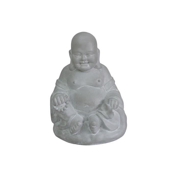 HOMEA Happy Bouddha déco 24x21xH31 cm blanc