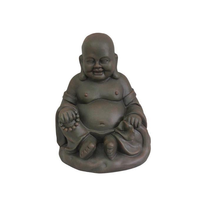 HOMEA Happy Bouddha déco 24x21xH31 cm chocolat