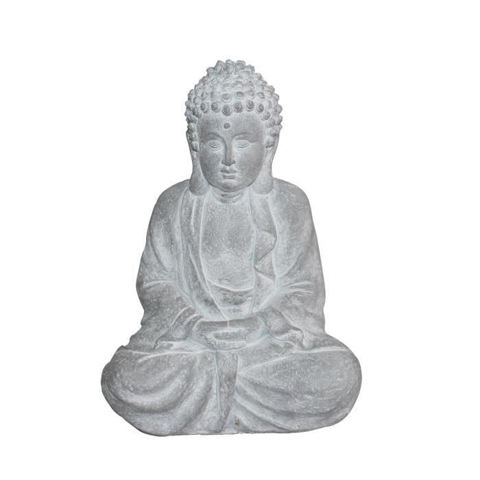 HOMEA Bouddha déco 26x16xH37 cm blanc