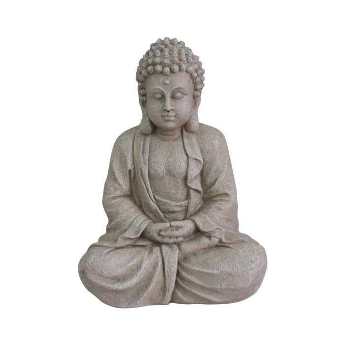 HOMEA Bouddha déco 26x16xH37 cm creme