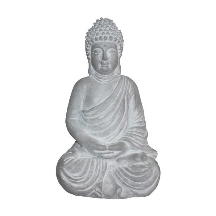 HOMEA Bouddha déco 28x22xH43 cm blanc