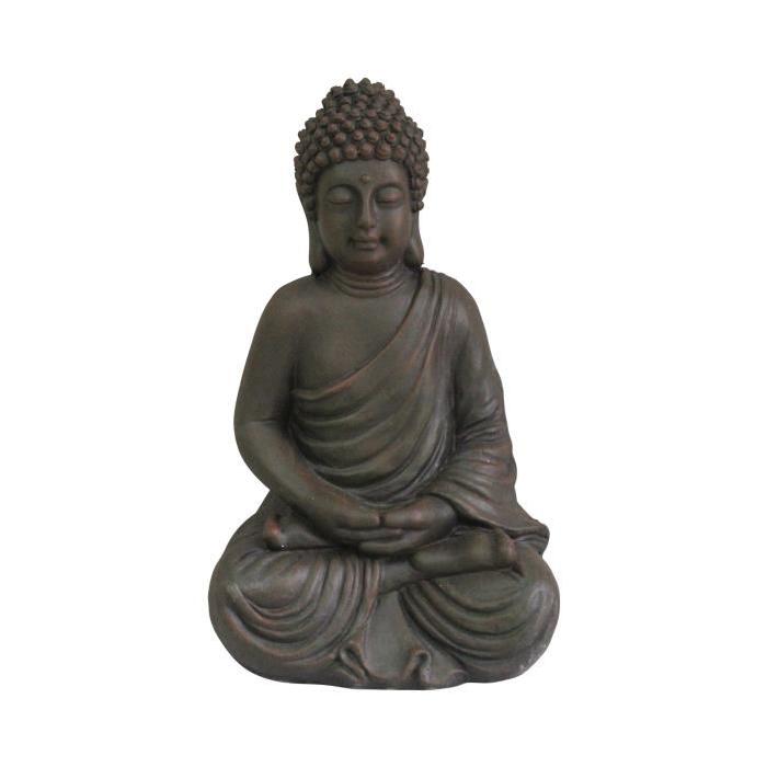 HOMEA Bouddha déco 28x22xH43 cm chocolat