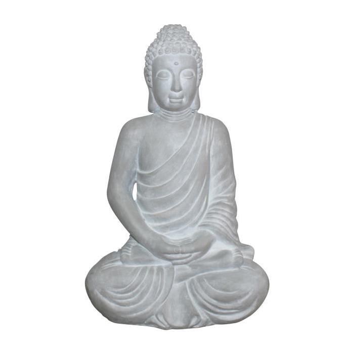 HOMEA Bouddha déco 58x45xH91 cm blanc